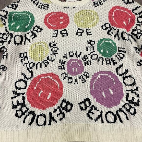 Oversized “Be Kind” Smiley Face Sweater – Size Small (Fits Up to Medium/Large) - Picture 3 of 5